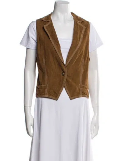 Pre-owned Polo Ralph Lauren Leather Vest In Brown