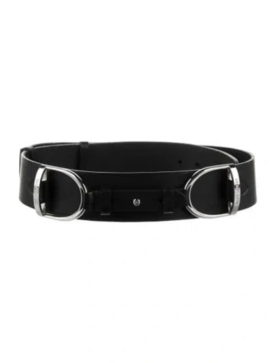 Pre-owned Polo Ralph Lauren Leather Waist Belt In Black