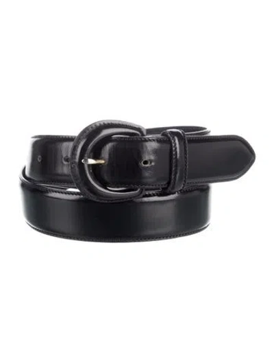 Pre-owned Polo Ralph Lauren Leather Waist Belt In Black