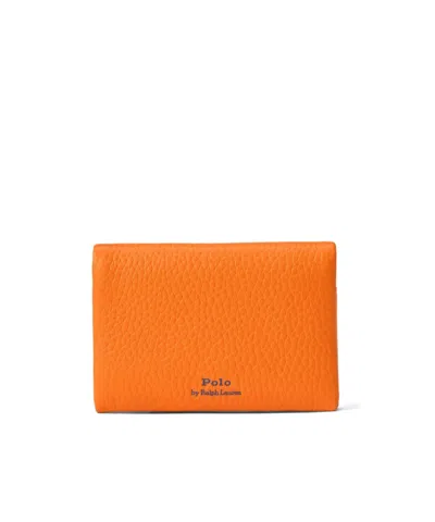 Polo Ralph Lauren Leather Wallet In Orange