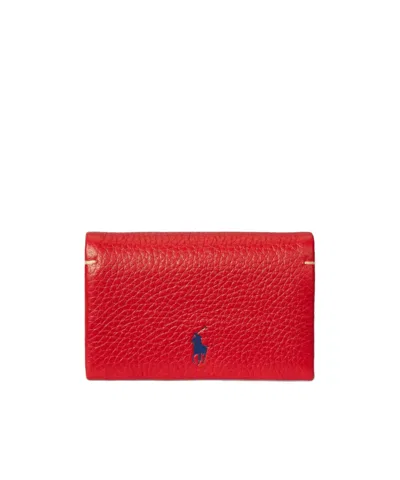 Polo Ralph Lauren Leather Wallet In Red