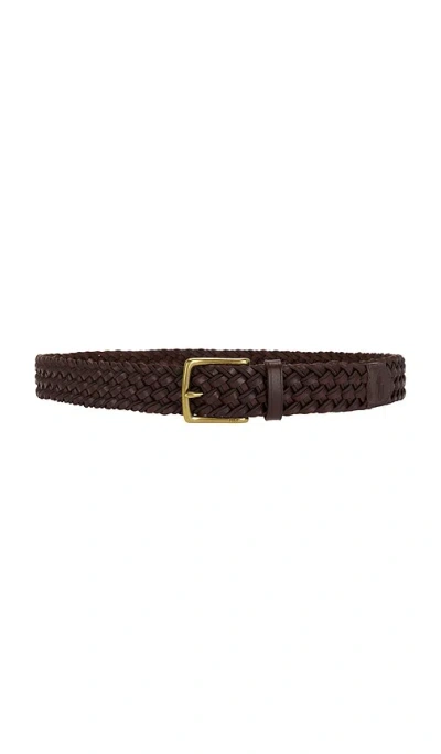 Polo Ralph Lauren Leather Webbing Braided Stretch Belt In Brown