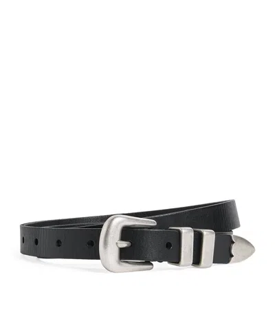 Polo Ralph Lauren Leather Western Belt In Black