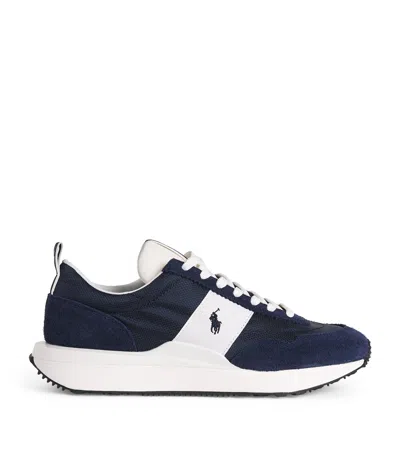 Polo Ralph Lauren Leather-blend Train 89 Sneakers In Navy