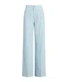 Polo Ralph Lauren Leaton Wide-leg Chambray Trousers In Blue