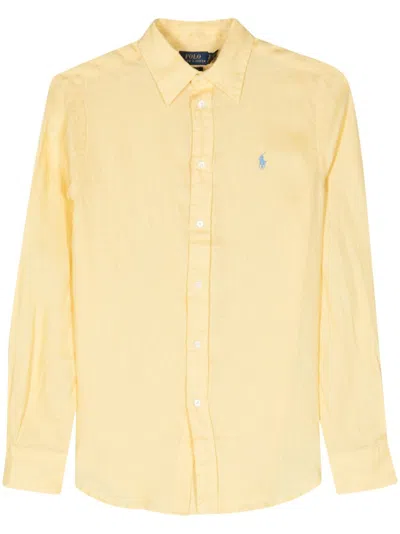 Polo Ralph Lauren Polo Pony Linen Shirt In Yellow