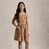 Polo Ralph Lauren Lemon-floral Slub Cotton Dress In Lemon Floral