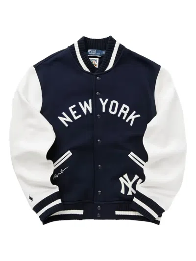 Polo Ralph Lauren Lettering Bomber Jacket In Black