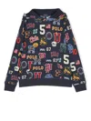 Polo Ralph Lauren Letterman-print Cotton-blend Hoodie In Blue