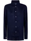 Polo Ralph Lauren Ligh Stretch Long Sleeve Button Front Shirt In Blue