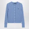 Polo Ralph Lauren Light Blue Cable-knit Cotton Cardigan In Blue