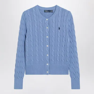 Polo Ralph Lauren Light Blue Cableknit Cotton Cardigan