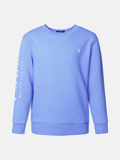 Polo Ralph Lauren Light Blue Cotton Blend Sweatshirt