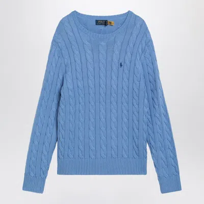 Polo Ralph Lauren Light Blue Cotton Cable-knit Jumper