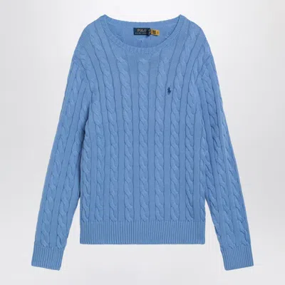 Polo Ralph Lauren Light Blue Cotton Cable-knit Jumper
