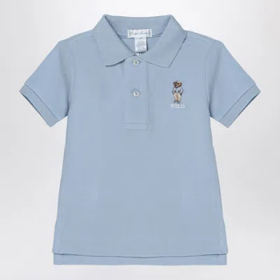 Polo Ralph Lauren Light Blue Cotton Polo Shirt With Logo Embroidery