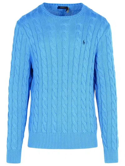 POLO RALPH LAUREN POLO RALPH LAUREN LIGHT BLUE COTTON SWEATER