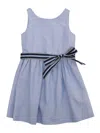 Polo Ralph Lauren Sleeveless Belted Chambray Dress In Blue