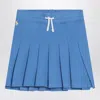 Polo Ralph Lauren Light Blue Pleated Mini Skirt In Blue