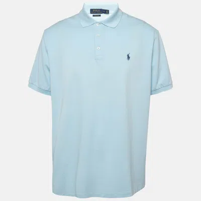 Pre-owned Polo Ralph Lauren Light Blue Stretch Mesh Knit Polo T-shirt Xl