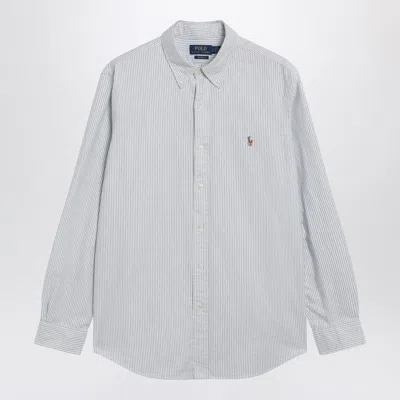 Polo Ralph Lauren Light Blue/white Striped Oxford Shirt Custom-fit