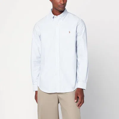 Polo Ralph Lauren Light Blue/white Striped Shirt Custom-fit