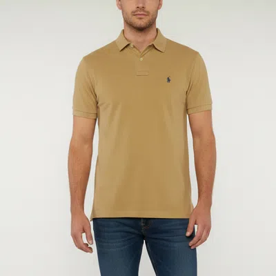 Pre-owned Polo Ralph Lauren Light Brown Cotton Pique Custom Fit Polo T-shirt S