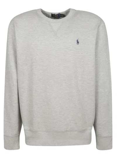 Polo Ralph Lauren Light Gray Cotton Sweatshirt In White