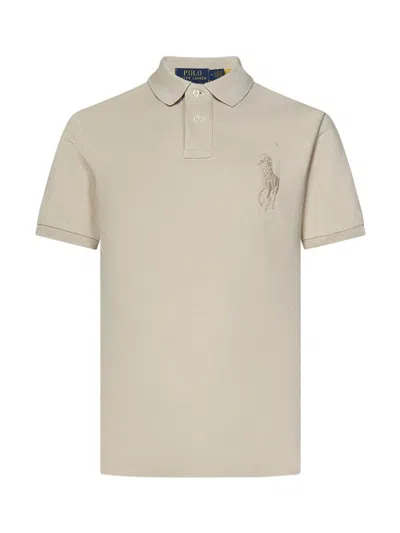Polo Ralph Lauren Light Grey Custom Slim-fit Polo Shirt In Neutral