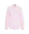 Polo Ralph Lauren Light Pink Button-up Shirt With Subtle Embroidered Logo In Pink
