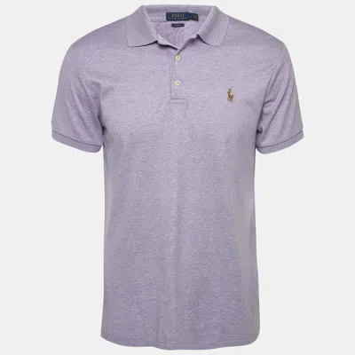 Pre-owned Polo Ralph Lauren Light Purple Cotton Jersey Polo T-shirt L