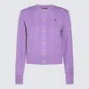 Polo Ralph Lauren Cable-knit Wool And Cashmere Cardigan In Wisteria Heather