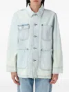 Polo Ralph Lauren Distressed Denim Worker Jacket Pockets In Blue