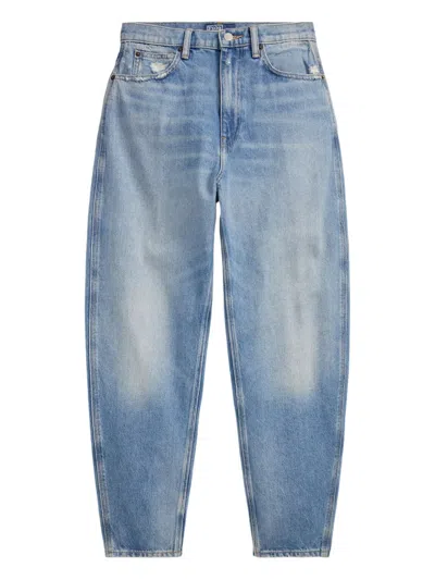 Polo Ralph Lauren Light-wash Distressed Jeans In Blue