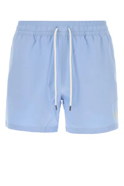Polo Ralph Lauren Light-blue Stretch Polyester Swimming Shorts