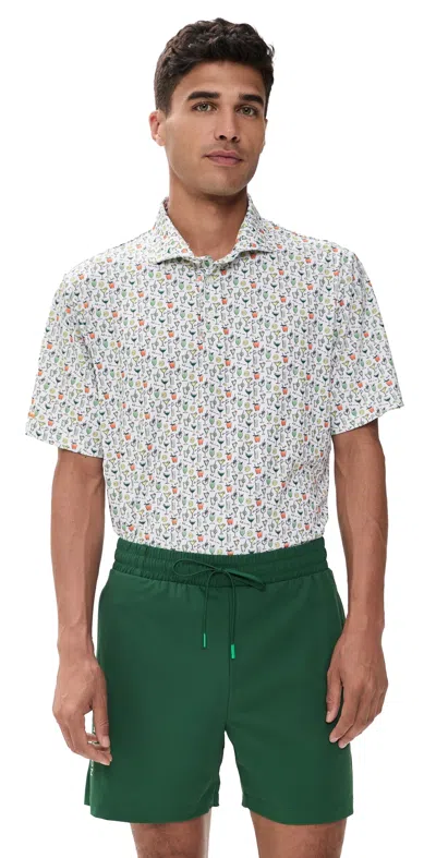 Polo Ralph Lauren Lightweight Airflow Cocktail Polo Ceramic White Chin Chin Rlx In Green