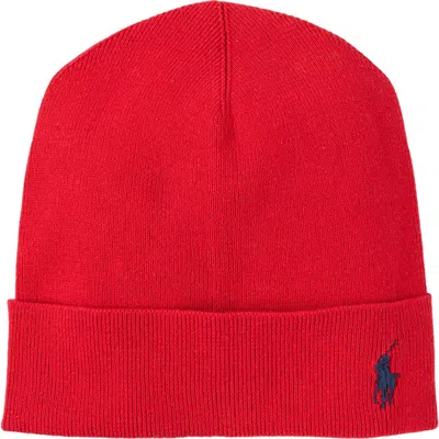 Polo Ralph Lauren Lightweight Cotton Beanie In Red