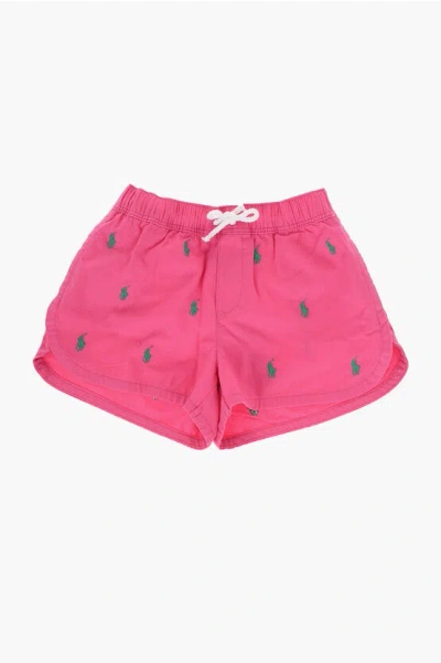 Polo Ralph Lauren Lightweight Cotton Shorts With All-over Embroideries