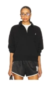 Polo Ralph Lauren Cotton Blend Fleece Quarter-zip Sweatshirt In Black