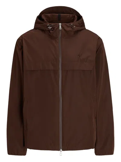 Polo Ralph Lauren Lightweight Hooded Jacket In Brown