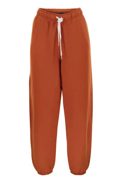 Polo Ralph Lauren Lightweight Plush Sports Pants In Orange