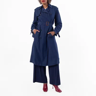 Polo Ralph Lauren Lightweight Silk-blend Trench Coat In Blue