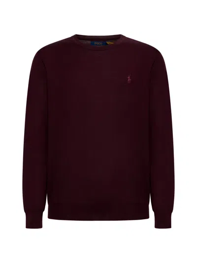 Polo Ralph Lauren Lightweight Wool Crew-neck Pullover In Burgundy