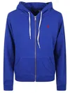 Polo Ralph Lauren Lightweight Zip-front Cotton Hoodie With Emblematic Logo In Blue