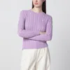 Polo Ralph Lauren Touch Julianna Cable-knit Sweater In Purple