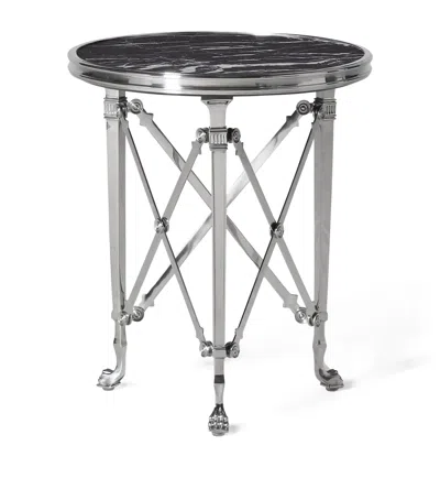 Polo Ralph Lauren Limestone And Stainless Steel Cannes Gueridon Table In Metallic