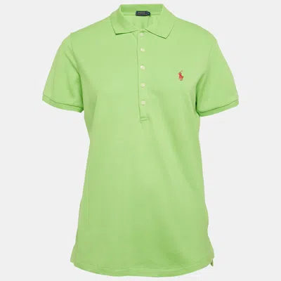 Pre-owned Polo Ralph Lauren Line Green Logo Embroidered Pique Polo T-shirt Xl