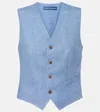 Polo Ralph Lauren Linen And Cotton Twill Vest In Blue