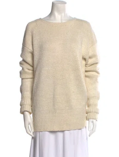 Pre-owned Polo Ralph Lauren Linen Bateau Neckline Sweater In Neutral