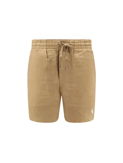Polo Ralph Lauren Linen Bermuda Shorts In Brown